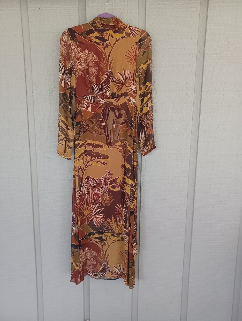 Farm Rio Savana Dream Maxi Dress Size XS Women Long Sleeve Viscose V Neck Boho - Picture 2 of 16
